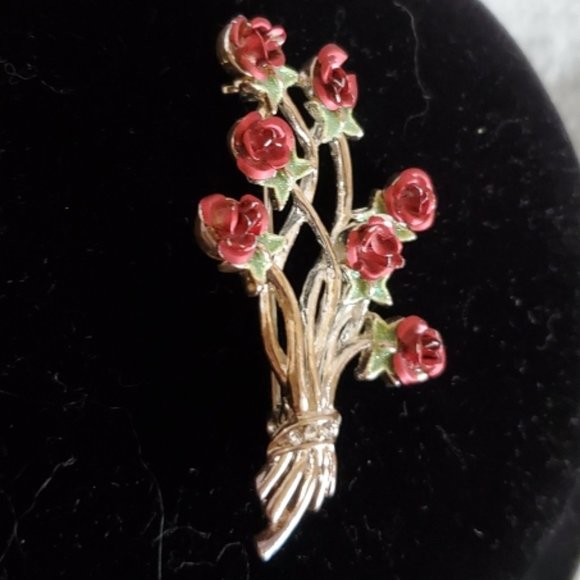 Vintage Seven Rose Brooch - Picture 4 of 4